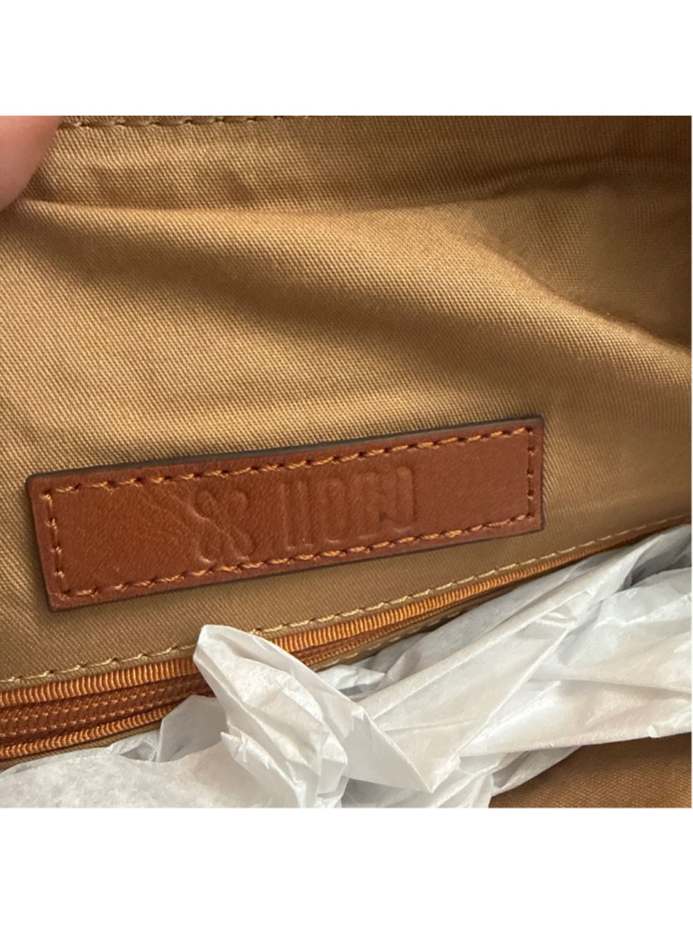 HOBO Chestnut Brown Suede Gold Studded Small Crossbody Tote Handbag NWT Handles - Picture 7 of 13